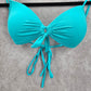 B Swim Blue Padded Tie Swimwear Swimsuit Bikini Top Small