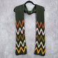 Wooden Ships Green Chevron Cable Knit Wrap Shawl Vintage Y2K Scarves Scarf