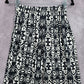 Black White Wide Leg Pullon Boho Beach Funky Print Bottoms Pants Medium