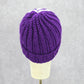 Purple White Stripe Crochet Knit Bucket Cap Hat Fun VTG Y2K Funky Beanie