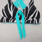 Black Stripe Crisscross Tie Sports Bra Bikini Beach Bralette Swim Top S Small