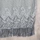 Arianna by Howards Gray Lace Fringe Boho Beach Swim Cover Up Duster Kimono XL