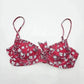 Shein Red Flower Bikini Top Swimwear Swimsuit Bathing Suit Small