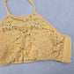 H&M Yellow Lace Crochet Eyelet Halter Tie Padded Bikini Bralette Swim Top 6