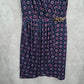 Michael Kors Purple Wrap Floral Sleeveless Knee Length Buckle Dress Medium