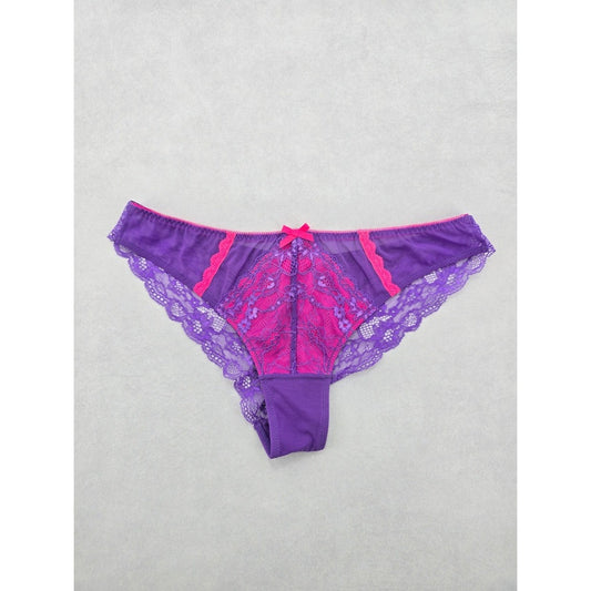 Purple Lace Floral Cute Pink Bow George Panties Large 12