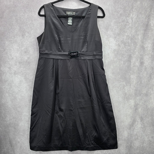 George by Mark Eisen Black Knee Length Sleeveless Flare Buckle Formal Dress 12