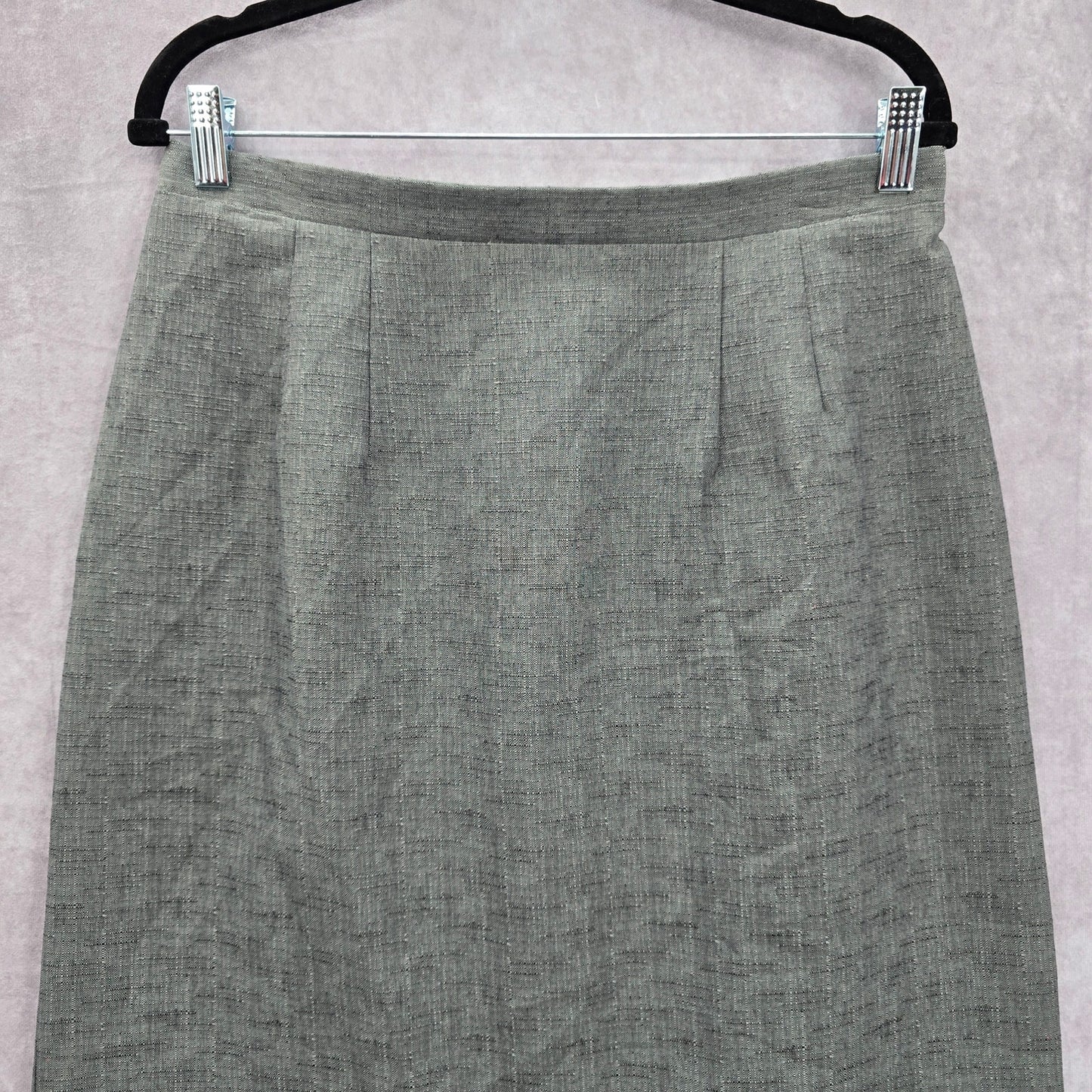 Sag Harbor Gray Midi Executive Church Slit Plus Skirt 14