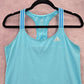 Adidas Blue Racerback Active Stripe Athletic Sports Tank Top Small