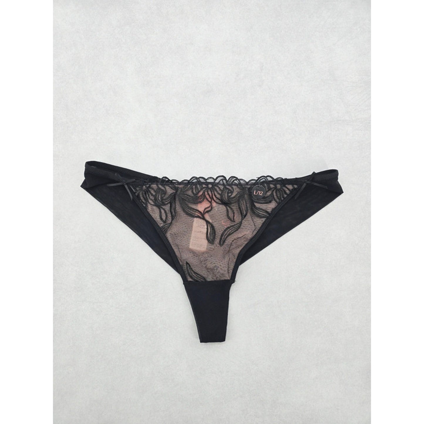 Hunkemoller Black Lace Panty Lace Dainty Whimsy Sexy Goth Fairy Bridal Large