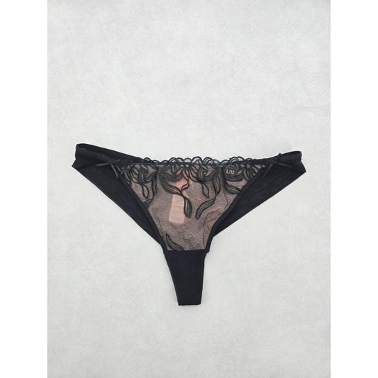 Hunkemoller Black Lace Panty Lace Dainty Whimsy Sexy Goth Fairy Bridal Large