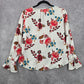 Ann Taylor Loft Petite White Floral Long Sleeve Flare Spring Top Blouse XXSP