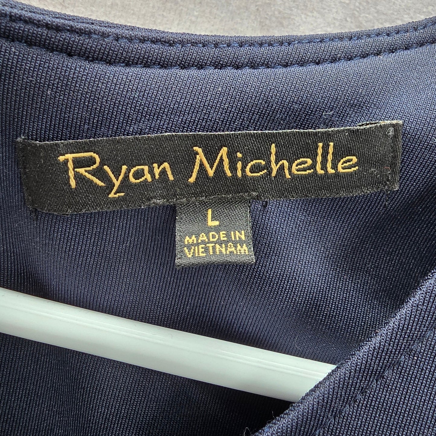 Ryan Michelle Blue Sleeveless Fit Flare Formal Cocktail Dress Large