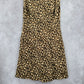 Michael Kors Brown Animal Print Knee Length Sleeveless Flare Pleat Dress 4