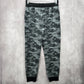 Fruit of the Loom Gray Athletic Camo Jogger Track Trousers Sweat Pants M Medium