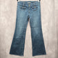 Gap Limited Edition Blue Denim Flare Wide Jeans Y2K Retro Pants Bottoms 6