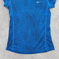 Nike Di Fit Blue Black Print Short Sleeve Active Running Tshirt XS Extra Small