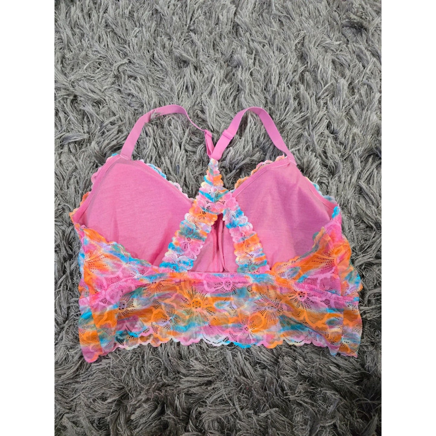 Multicolor Lace Floral Fairy Bralette Plus Size XXXL 3X