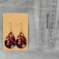 Black Teardrop Floral Hook Handmade Earring JB1E8