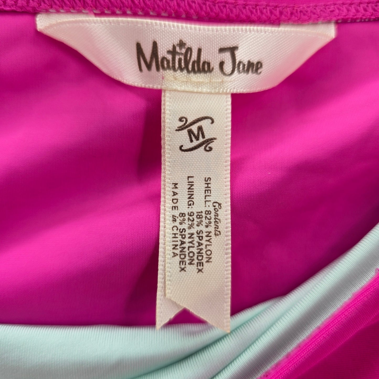 Matilda Jane Pink Stripe Cheeky High Bikini Bottom Swimwear Medium