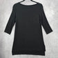 Willi Smith Black Long Slit Stretch Goth Blouse Retro Top Extra Small XS