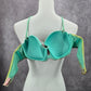 Victoria's Secret Green Floral Paisley Padded Bikini Top Halter Swimwear 36B