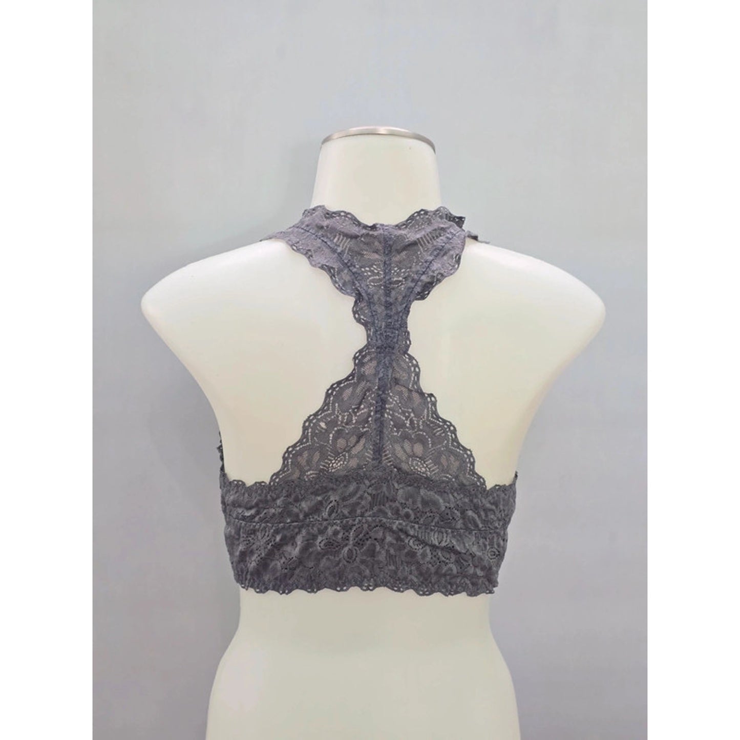 Felina Gray Lace Floral Whimsygoth Fairy Coquette Bridal Bralette Medium