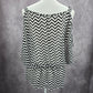 Studio Y Back White Chevron Beaded Sheer Cut Out Cold Shoulder Top XS