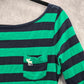 Abercrombie & Fitch Green Blue Stripe Top Casual Small