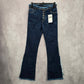 G&Z Apparel Blue Flare Fringe Western Button Vintage Jeans Pants Bottoms 32