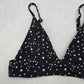 Black White Stars Active Sports Beach Bra Bikini Bralette Swim Top S Small