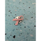 Pink Silver Ribbon Enamel Brooch Pin