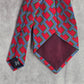 Polo By Ralph Lauren Red Blue Geometric 100% Silk Handmade Men's Neck Tie