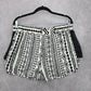 O'Rageous Black White Lace Stretch Boho Pattern Bottoms Pants Shorts Plus XL