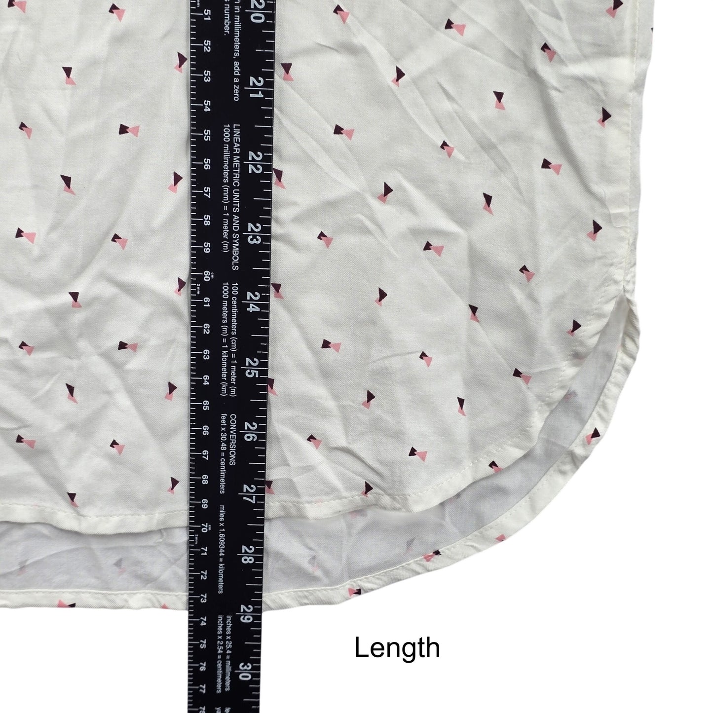 Gap Boyfriend Fit White Y2K Geometric Button Down Shirt Top Office Preppy Medium