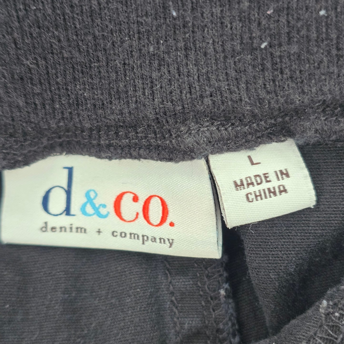 D&Co Denim + Company Black Bermuda Cottn Pants Shorts Large