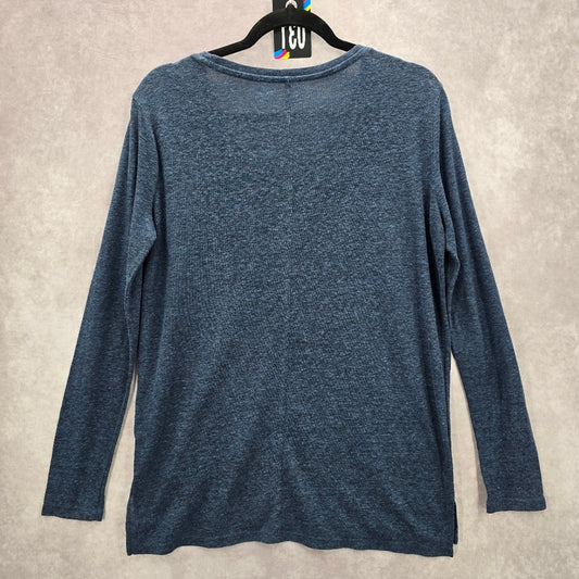 Old Navy Blue Long Sleeve Heather Boyfriend Tall Top Small