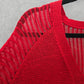 Eileen Fisher Red Merino Wool Mini Stitch Tunic Sweater Pullover XL Extra Large