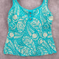 Kim Rogers Blue Floral Padded Swimwear Tankini Tank Top Medium M