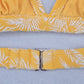 Xhilaration Yellow Tropical Boho Tie Swim Sports Bra Beach Bikini Top M Medium