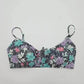 Time and Tru Black Floral Padded Adjustable Strap Bikini Top Swimwear Small