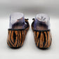 Kenneth Cole Reactions Ballet Flat Bow Brown Black Stripes Womens Size 7.5