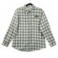 Faded Glory Gray Plaid Stripe Long Sleeve Flannel Button Up Top Shirt Medium