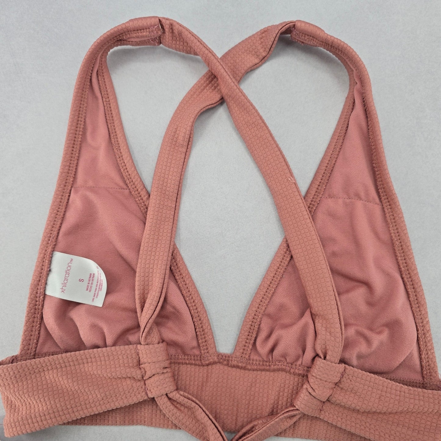 Xhilaration Pink Crisscross Tie Sports Bra Bikini Bralette Swim Top S Small