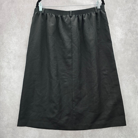 Just For Women Black Knee Length Executive Office Formal Belted Skirt Plus 18W