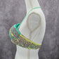 Victoria's Secret Green Floral Paisley Padded Bikini Top Halter Swimwear 36B