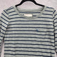 Abercrombie & Fitch Gray Blue Stripe Cotton Casual Blouse Top Extra Small XS