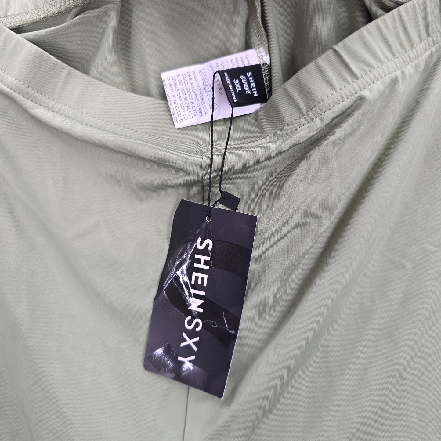 Shein Green Compression Pullon Relaxed Sleep Stretch Pants Shorts Plus 3XL