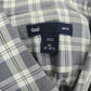 Gap Slim Fit Gray Plaid Long Sleeve Casual Work Mens Button Down Dress Shirt XL