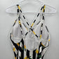 No Boundaries Black Stripe White Lemon One Piece Bathing Suit Swimwear Large
